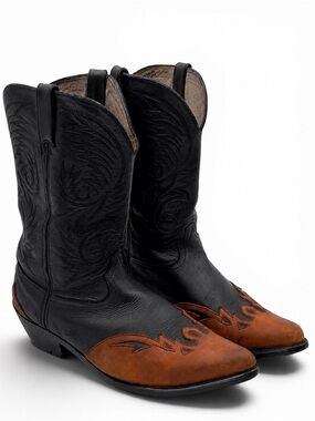 Durango Vintage Western Cowboy Boots Two Tone Leather Snip Toe 13EE Wide DB568